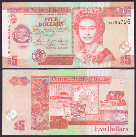 2003 Belize $5 (Unc) L001092